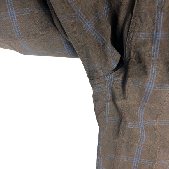 The Tiny Big Sister Cotton Barrel Leg Trouser Pants Brown Plaid Size FR 36 US 4 - Picture 3 of 9